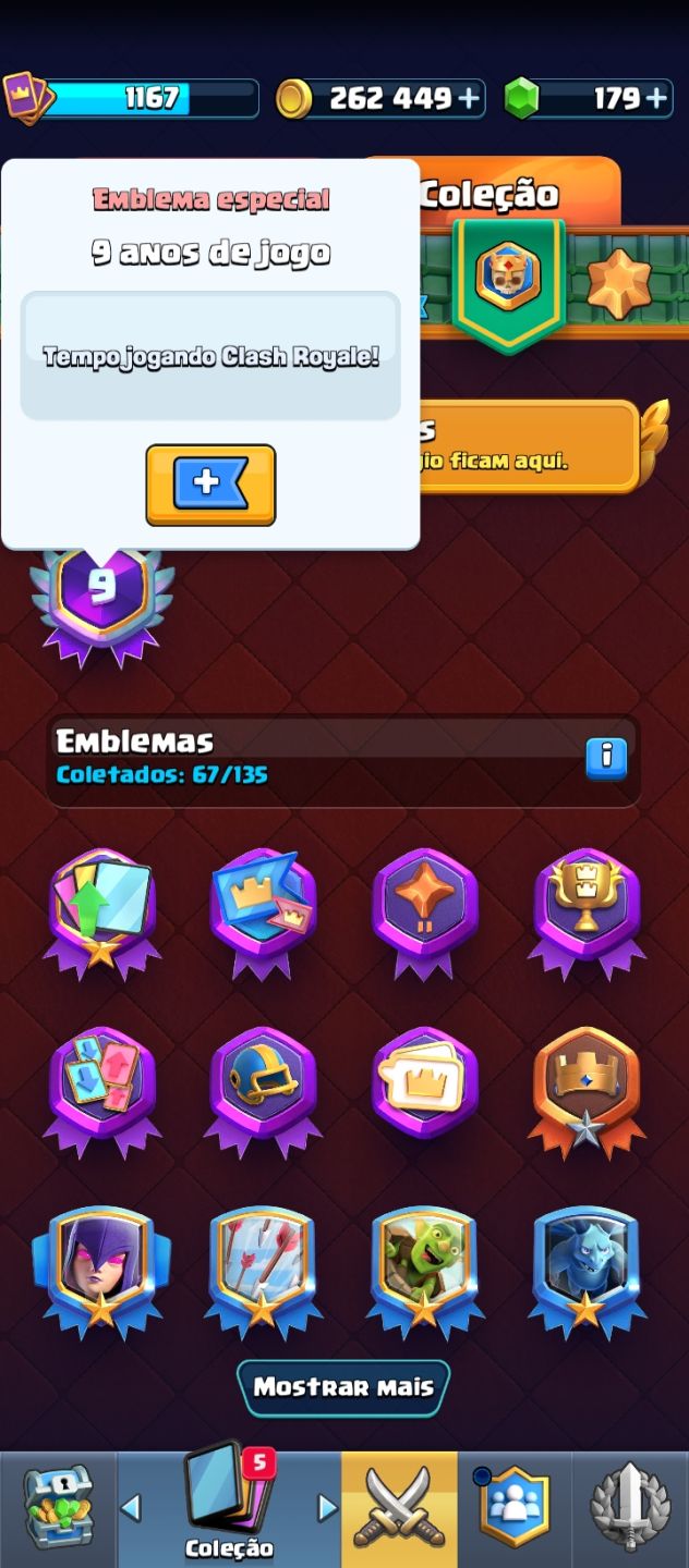 CONTA DE CLASH ROYALE COM 9 NOVE ANOS