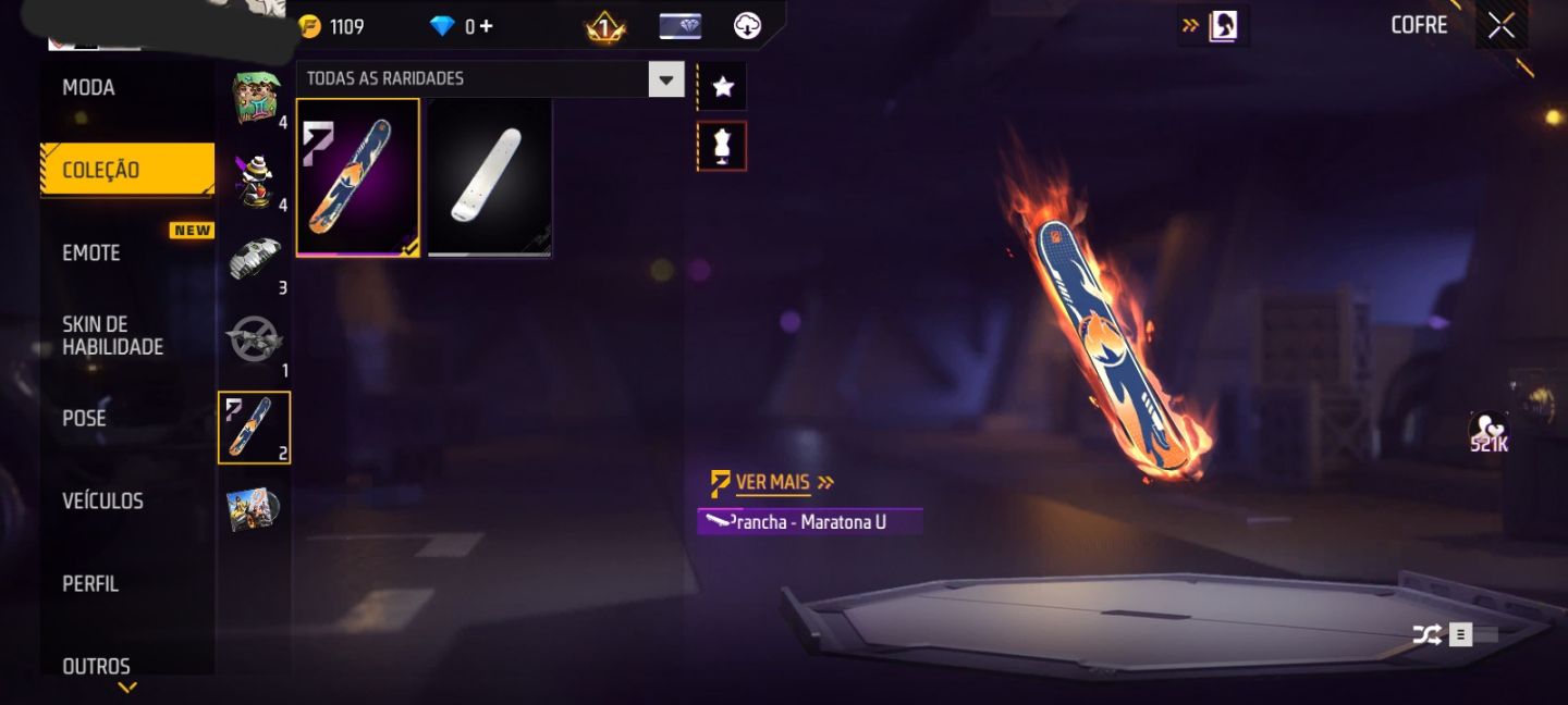 CONTA FREE FIRE NIVEL 11 + SKIN ELISABETH (GINTAMA) + 4 SKINS + GELO + KATANA