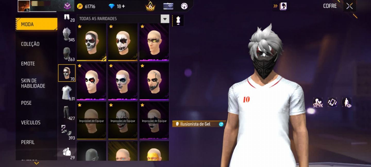 Conta de free fire a venda com várias skins!!!