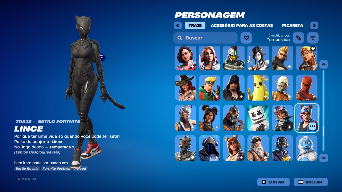 CONTA FORTNITE 400+ SKINS COM JOHN WICK PACK FUNDADOR STW MAKO OMEGA FULL ETC...