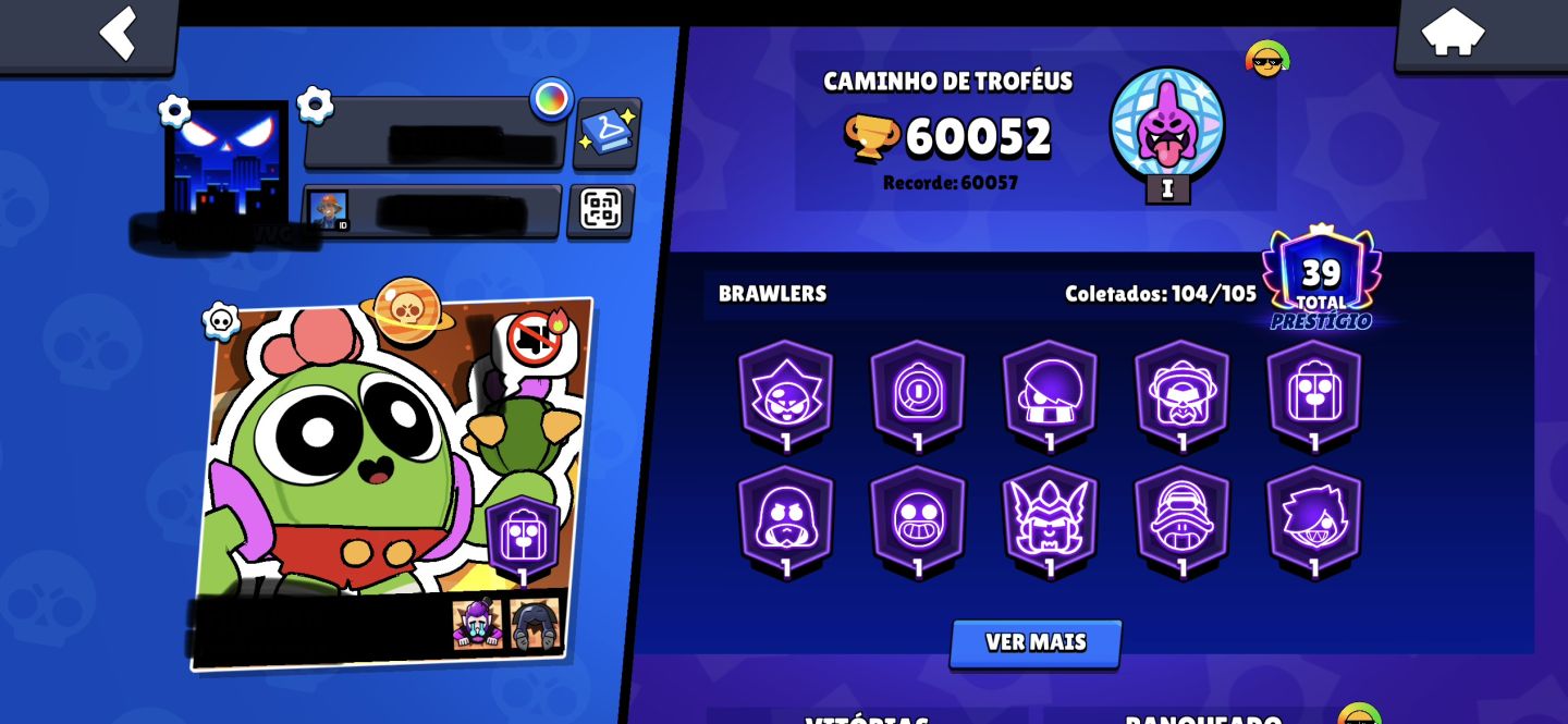 Conta de Brawl stars com 60K de troféus baratas