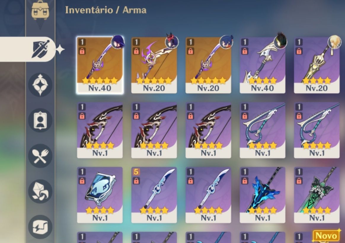 Genshin Impact conta RAIDEN SHOGUN + 2 CORTADORA DE GRAMA + AGITAÇÃO TROVEJANTE.