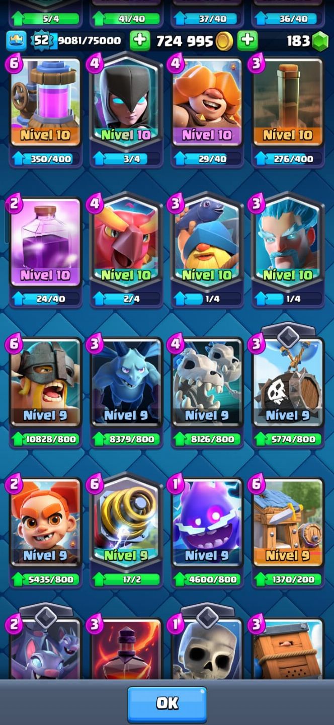 CONTA CLASH ROLAYE +6 ANOS - 11360 TROFEUS - NIVEL 59