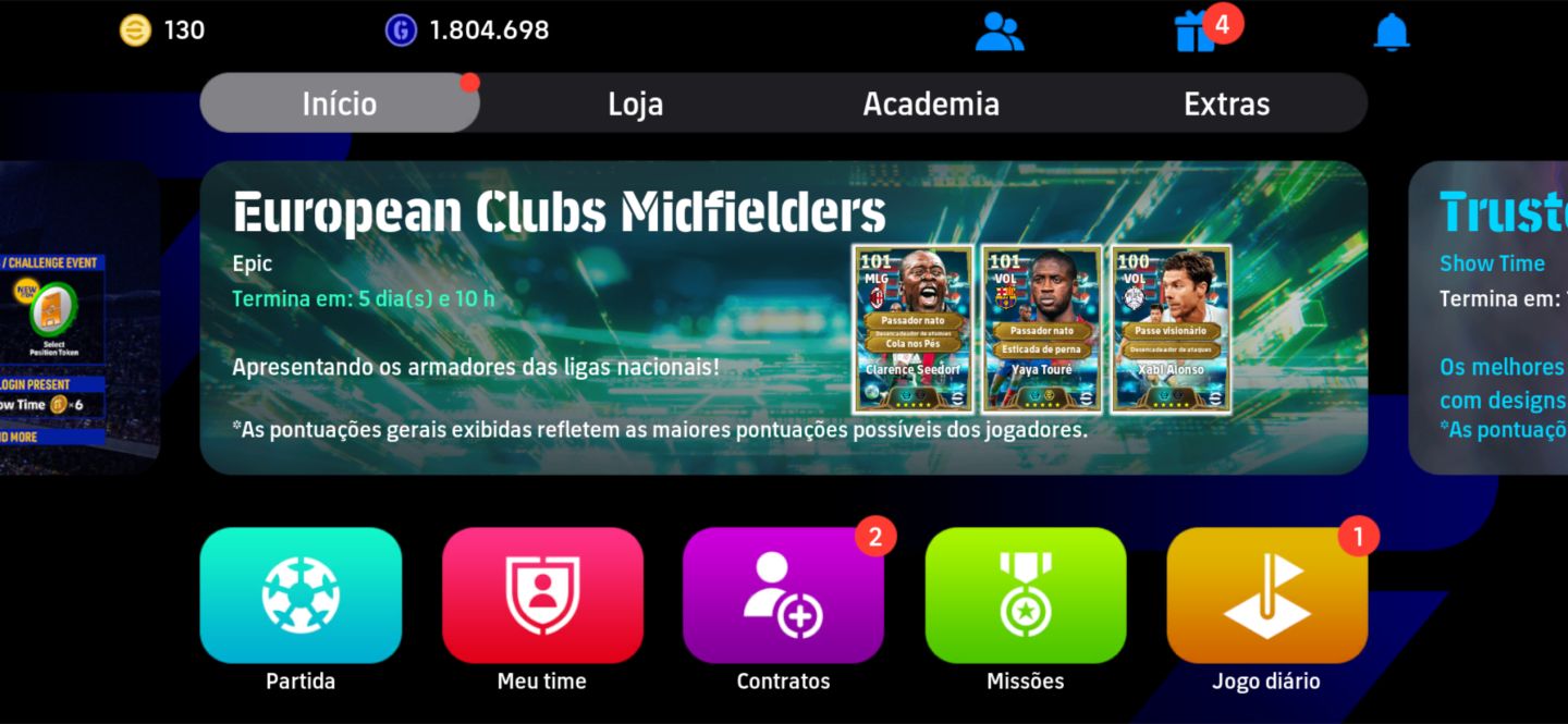 CONTA EFOOTBALL COM FORÇA DE 3320 E COM VÁRIOS JOGADORES PRA USAR NO COMPETITIVO
