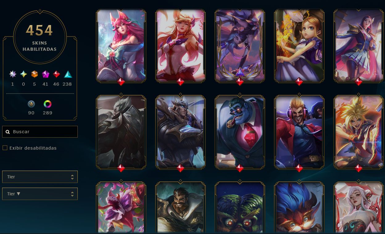 CONTA RIOT (LOL, VALORANT) contendo muuitas skins épicas lendarias e muito mais