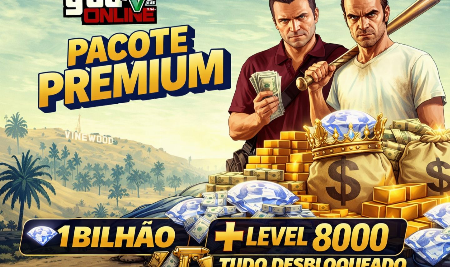 PACOTE UP GTA 5 - MONEY + LEVEL XP + TRAJES MODS E CARRO MOD + DIVERSOS UNLOCKS
