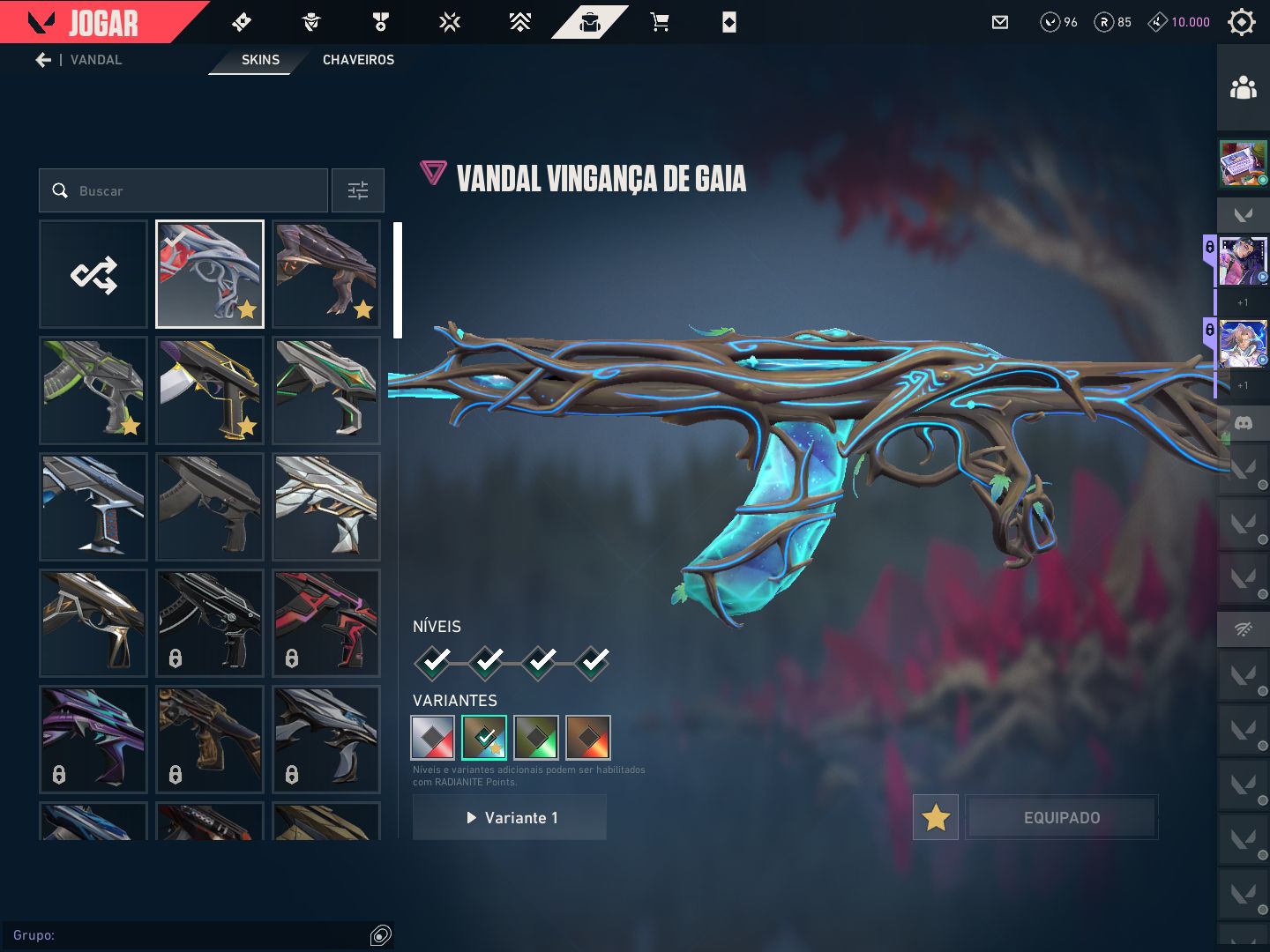 Conta recheada de skins boas. 3 de faca, 5 de vandal, 2 de phantom e mais