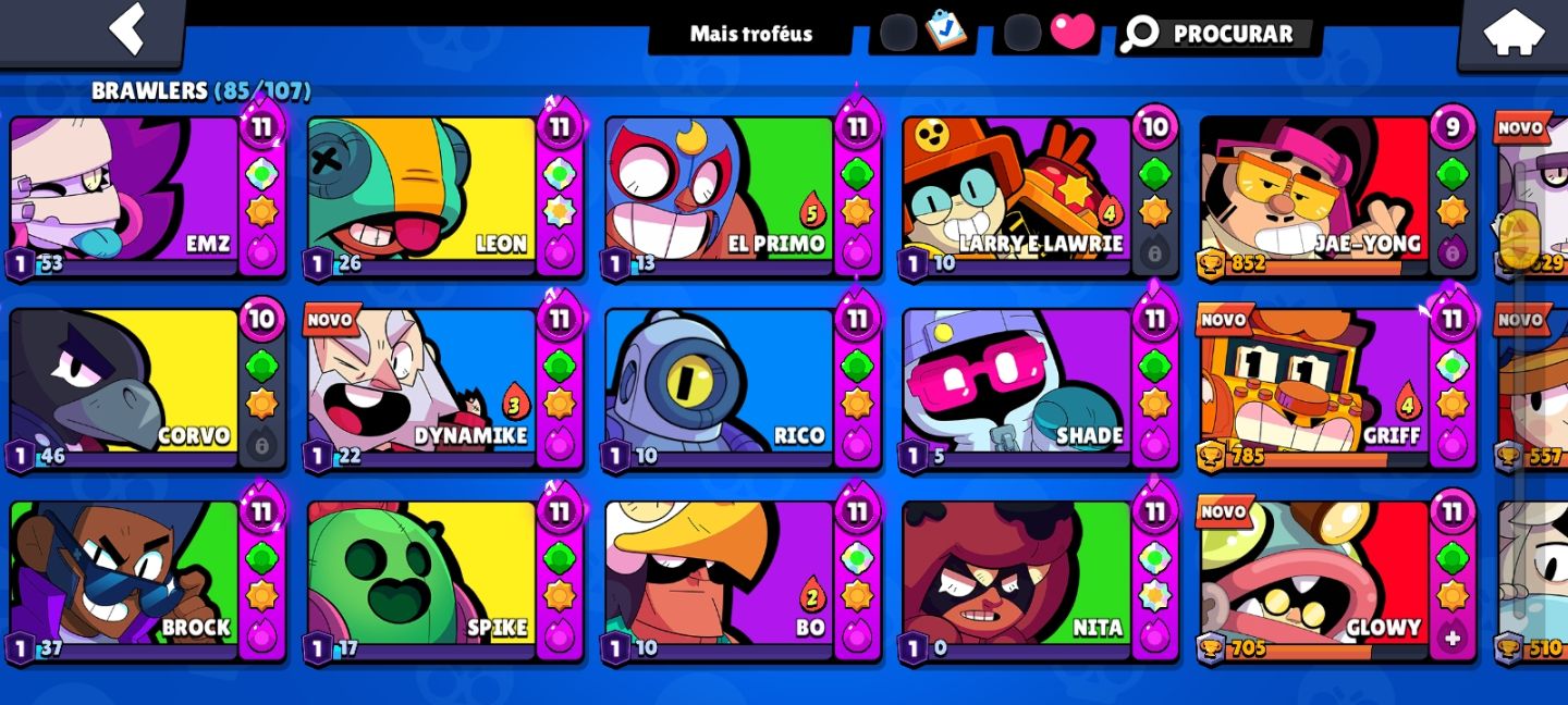 CONTA BRAWL STARS 46K TROFÉUS - 85 BRAWLERS + PRESTÍGIO 25