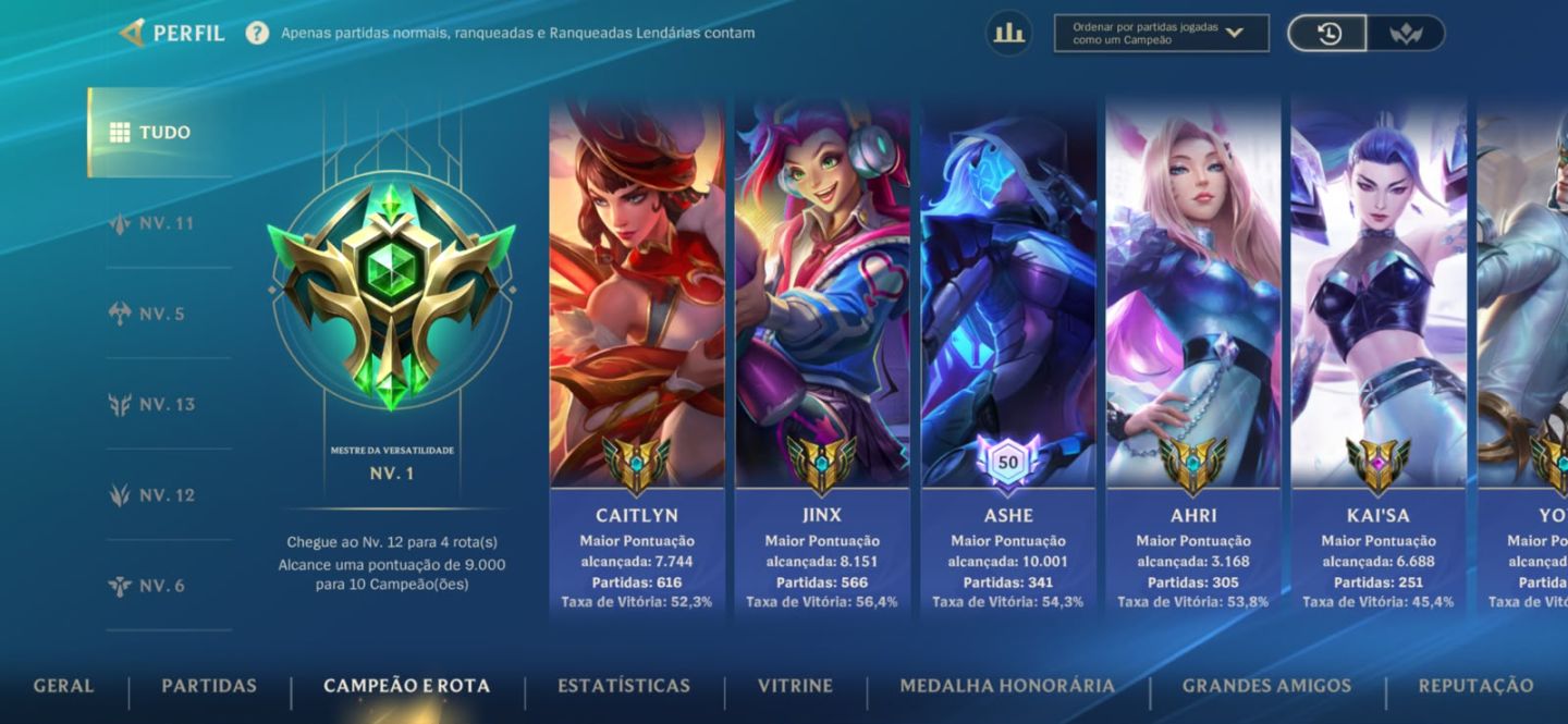 Conta wild rift, todos os campeos, 45k de coleção de skin