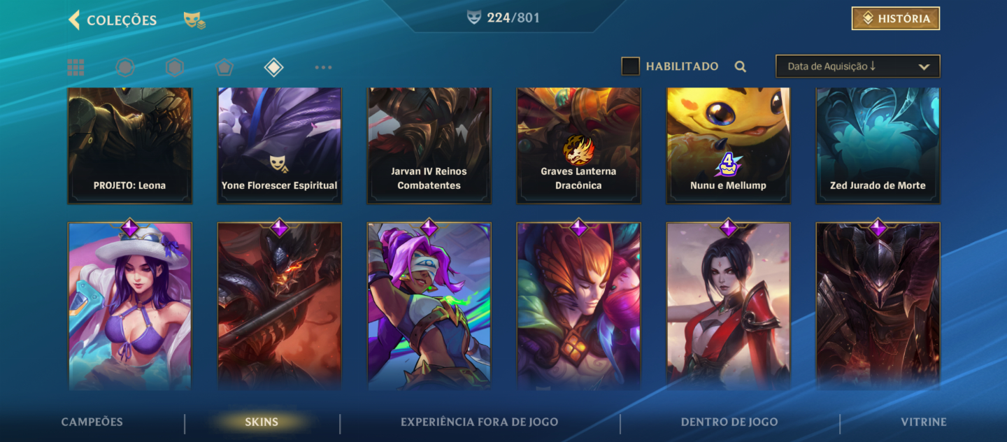 CONTA WILD RIFT +PC 4K GASTO 239 SKINS, 30LENDÁRIAS, 129 ÉPICAS 44k COLECIONADOR