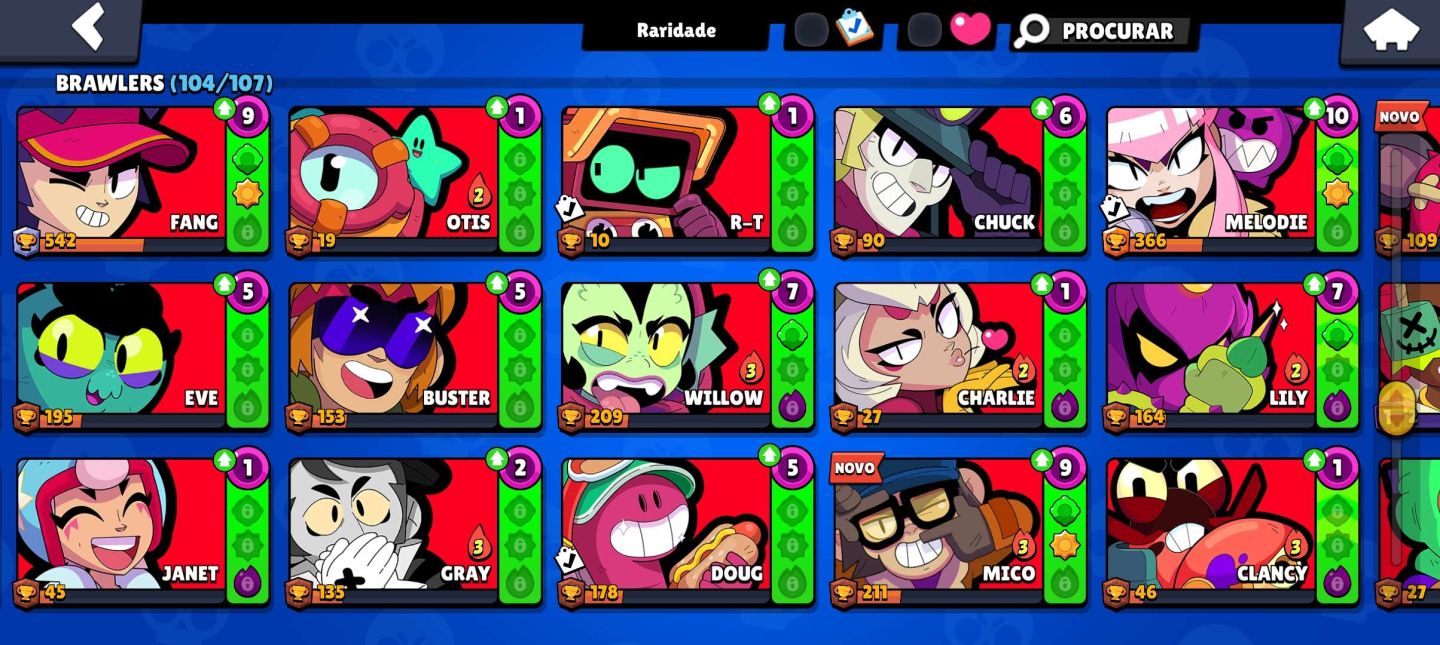 CONTA BRAWL STARS DE 2019 | 43.748 TROFÉUS | 104 BRAWLERS | 20 PRESTÍGIOS
