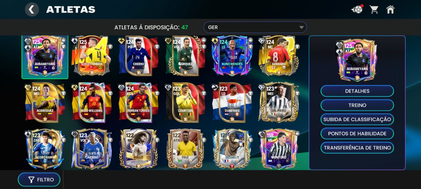 Conta fc mobile intermediária ger 124-125 para iniciantes