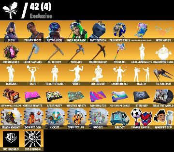 CONTA DE FORTNITE TRYHARD COM 257 SKINS +TRAVIS SCOTT + GLOW + MACHADO LEAVIATÃ!