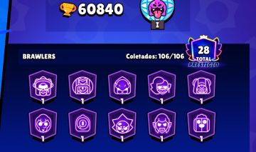 Conta de brawl stars Com 66 brawlers lev 11 e várias skins!