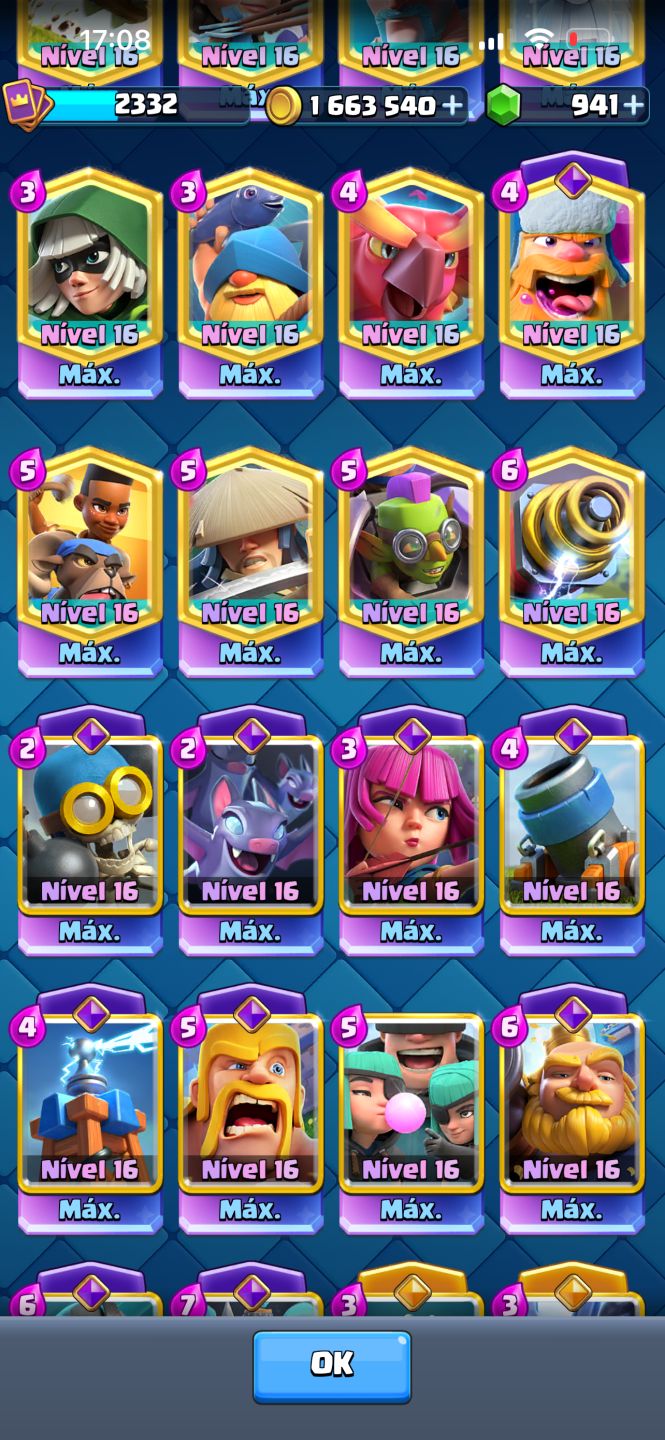 Conta de Clash Royale full maximizada