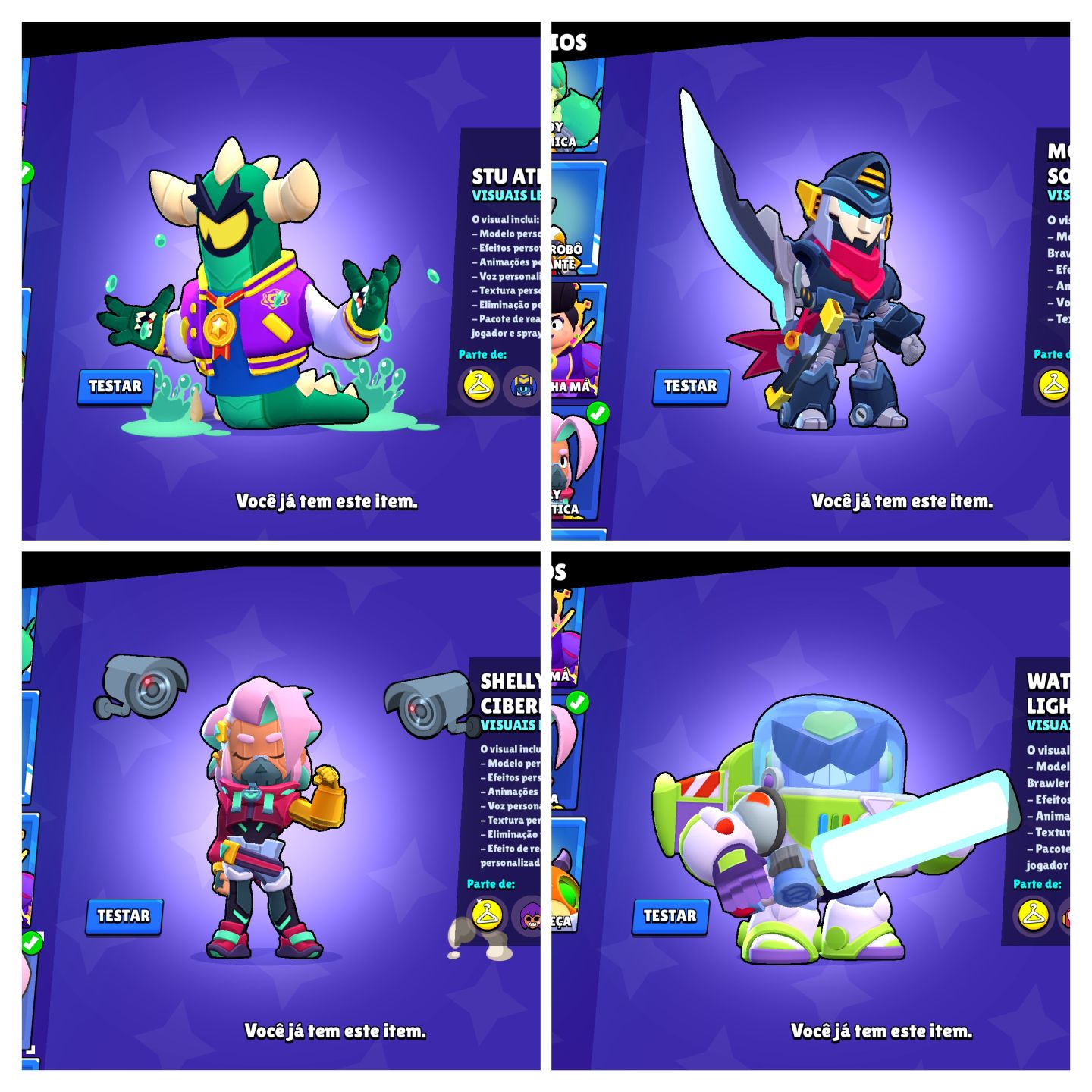 CONTA BRAW 46K |FAMA SATURNIANA 3 -107 BRAWLERS MAIS DE 270 SKINS E 10 PASS PLUS