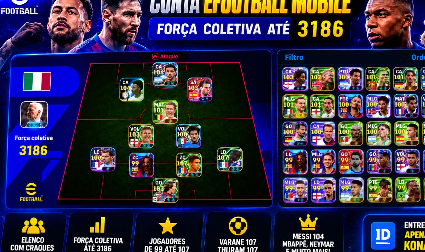 EFOOTBALL MOBILE | 3186 FORÇA | VARANE 107 + THURAM 107
