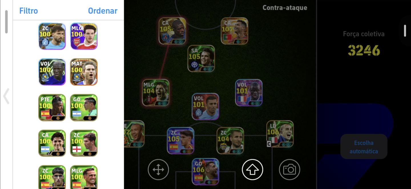 Conta de efotbol com 3244 de força com cr7 prime dembele bola de ouro e compania