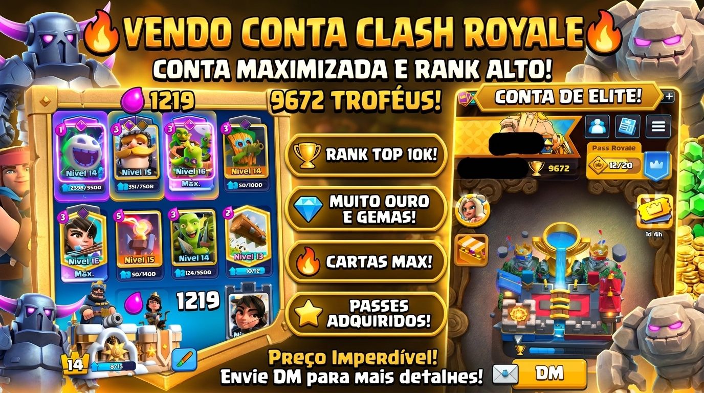 CONTA CLASH ROYALE 9.672 TROFÉUS | 7 ANOS DE CONTA