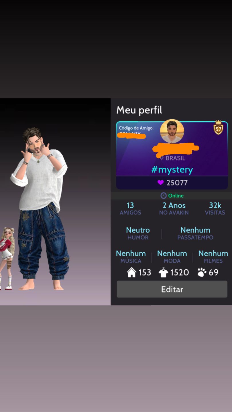 Conta Avakin Life, Level 57.