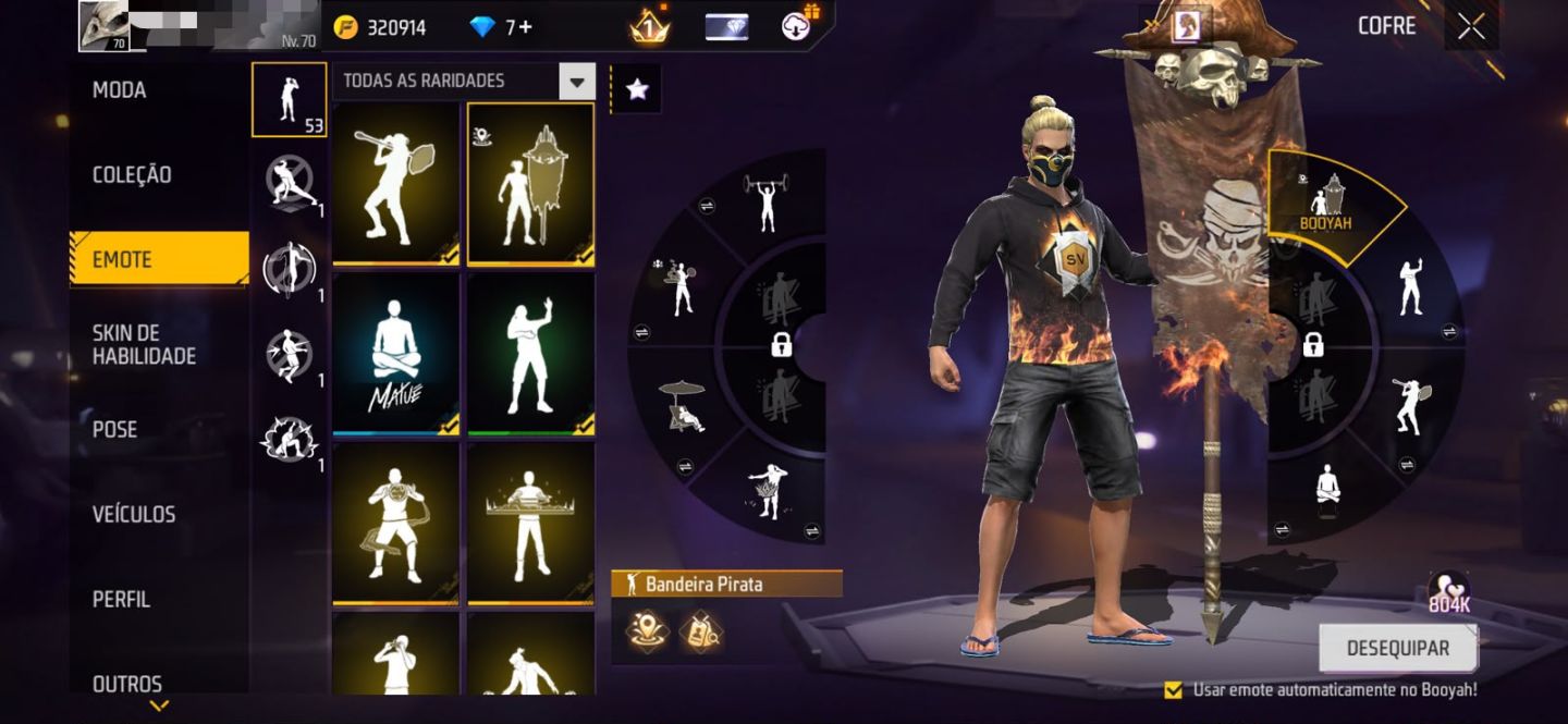 [CONTA RARA] ARMA EVOLUTIVA LV5 + 535 TORSOS + 347 CALÇAS + 269 CABEÇAS | FF