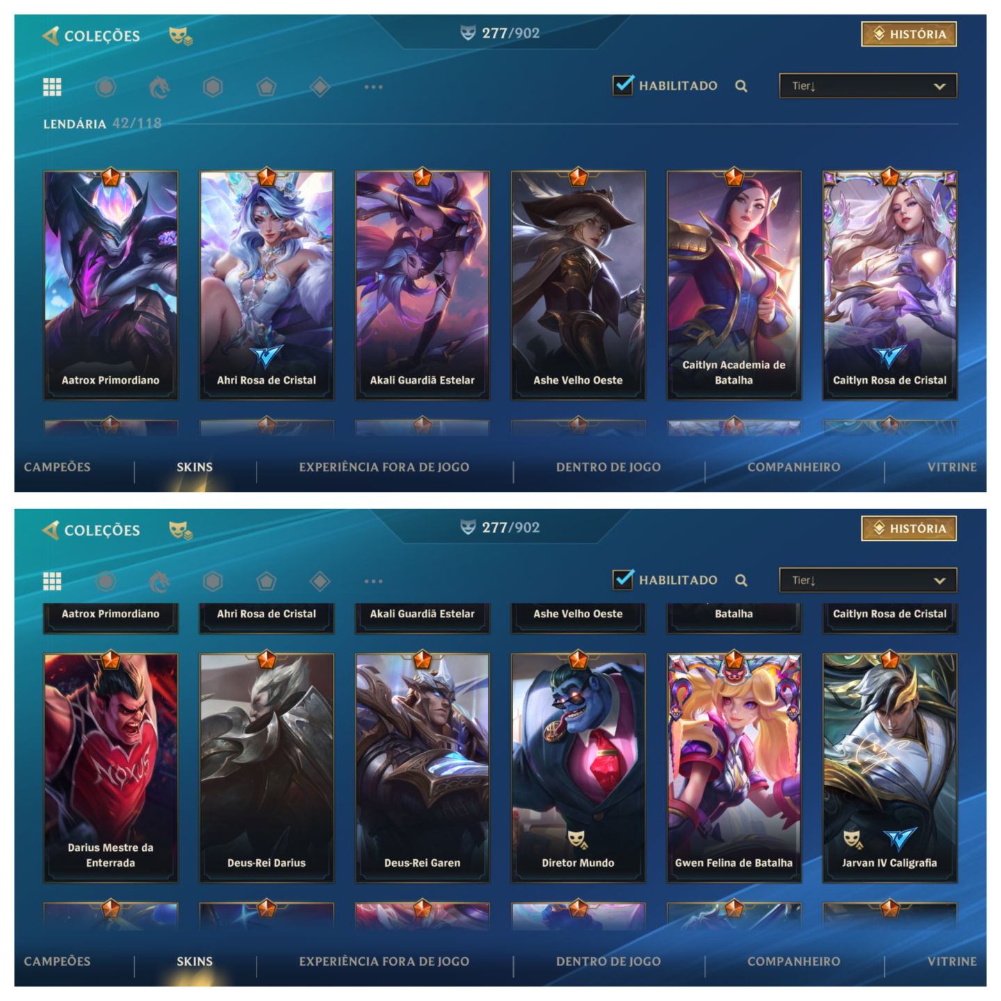 CONTA RECHEADA DE SKINS MITICAS!!! (FULL YASUO)