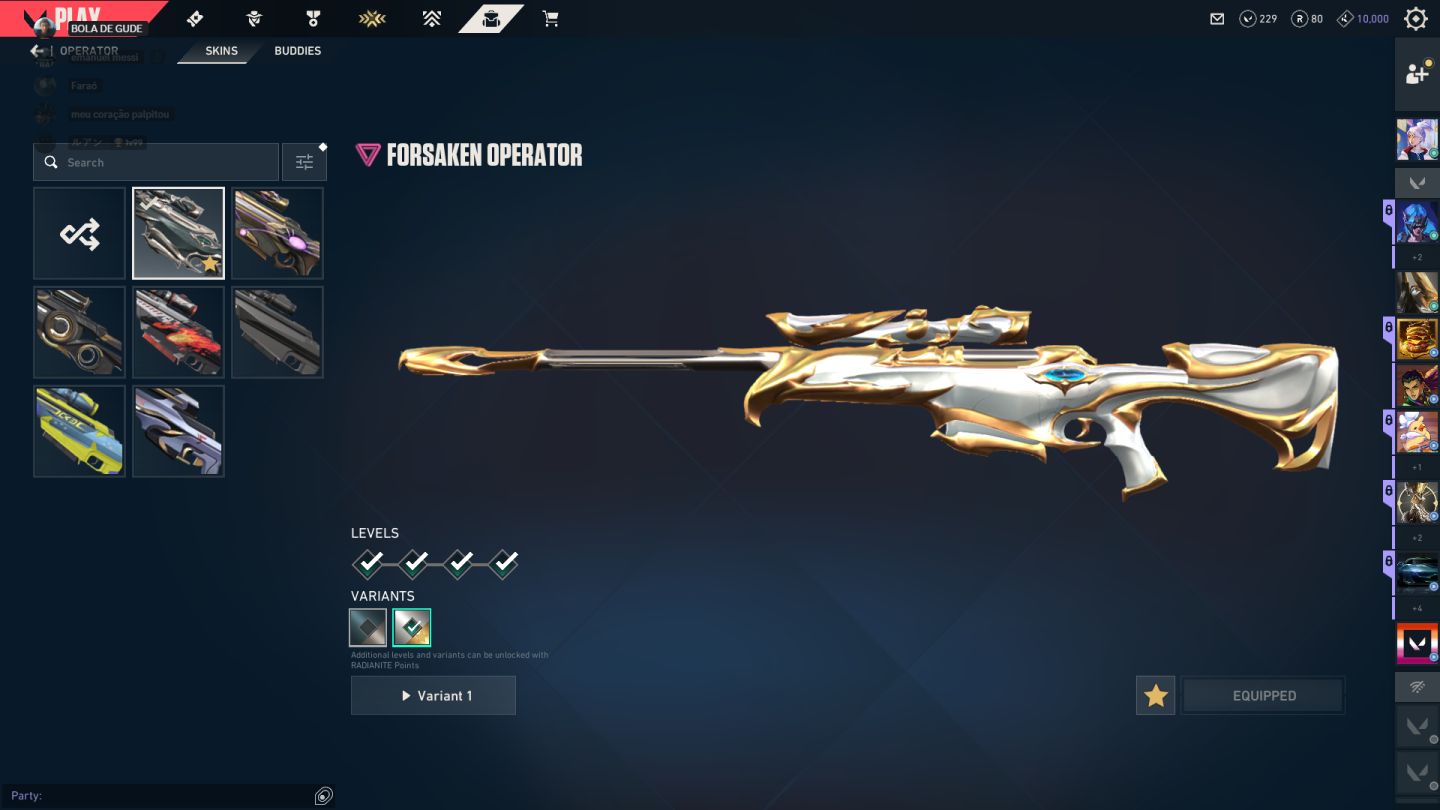 Conta de valorant cheia de skins