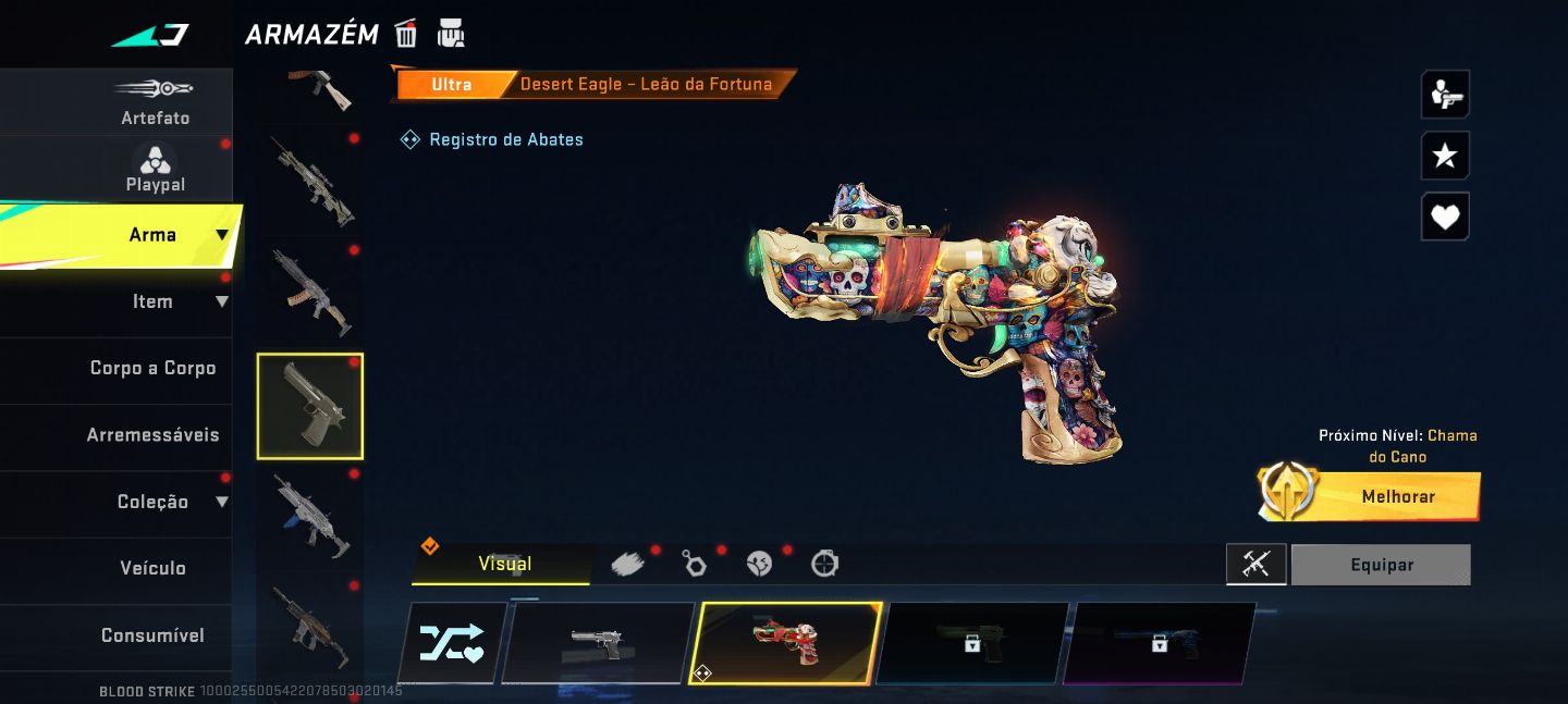 Conta de blood Striker rara como várias skins ultra um personagem eterno