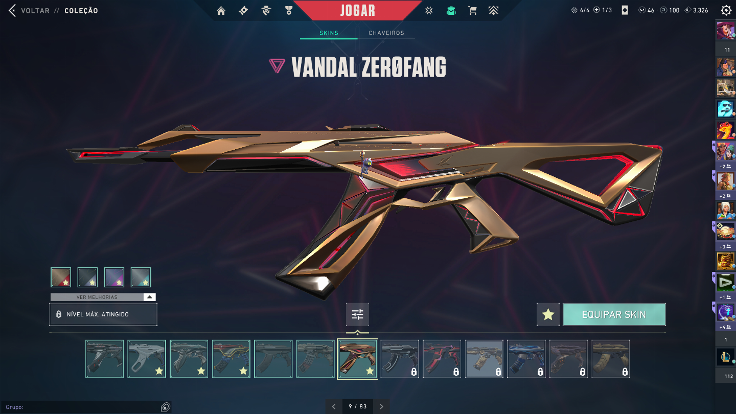 Conta de valorant com várias skins elo ouro 3 1300 gastos