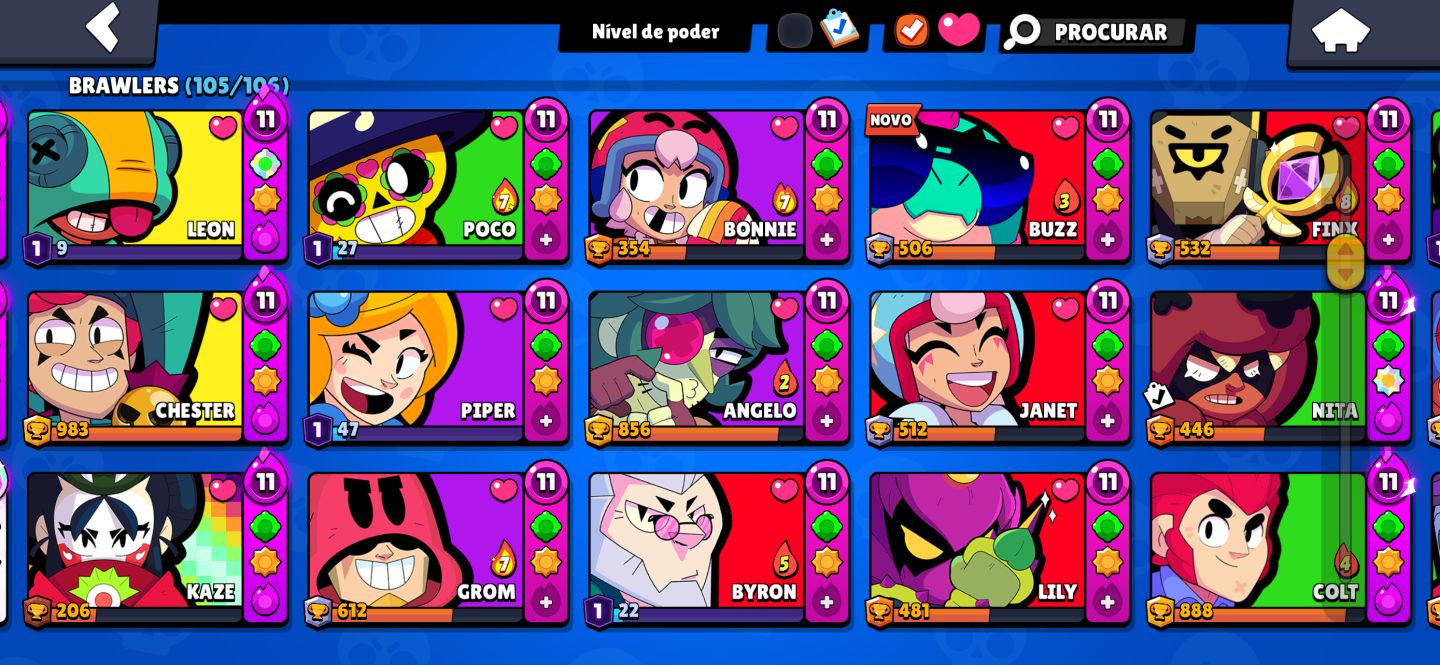 Conta Brawl full skins mais conta mo.co upada