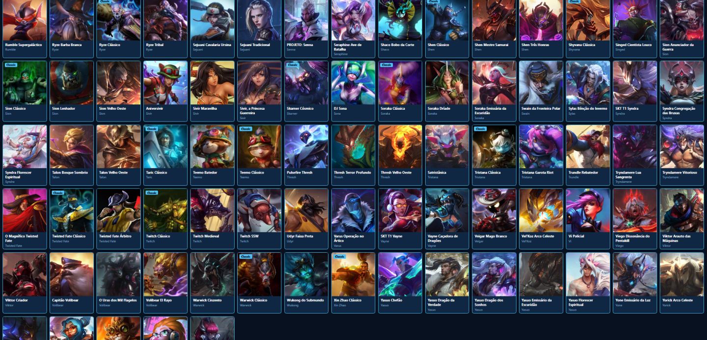 LEAGUE OF LEGENDS 226 SKINS NIVEL 641 GOLD FULL CHAMP