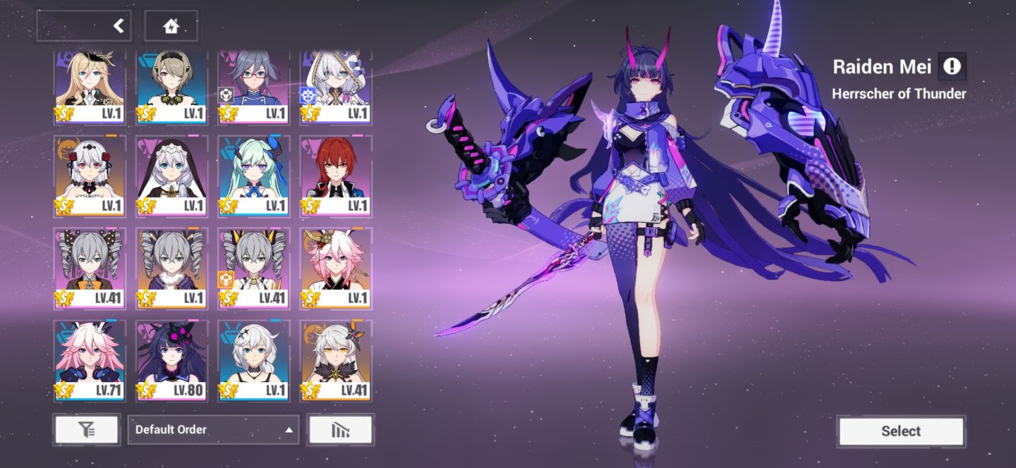 Conta honkai nível 83
