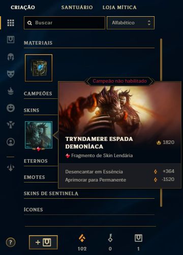 CONTA PLATINA 1 / YASUO EMISSÁRIO DA ESCURIDÃO / UDYR ULTIMATE / 31 SKINS /35KEA