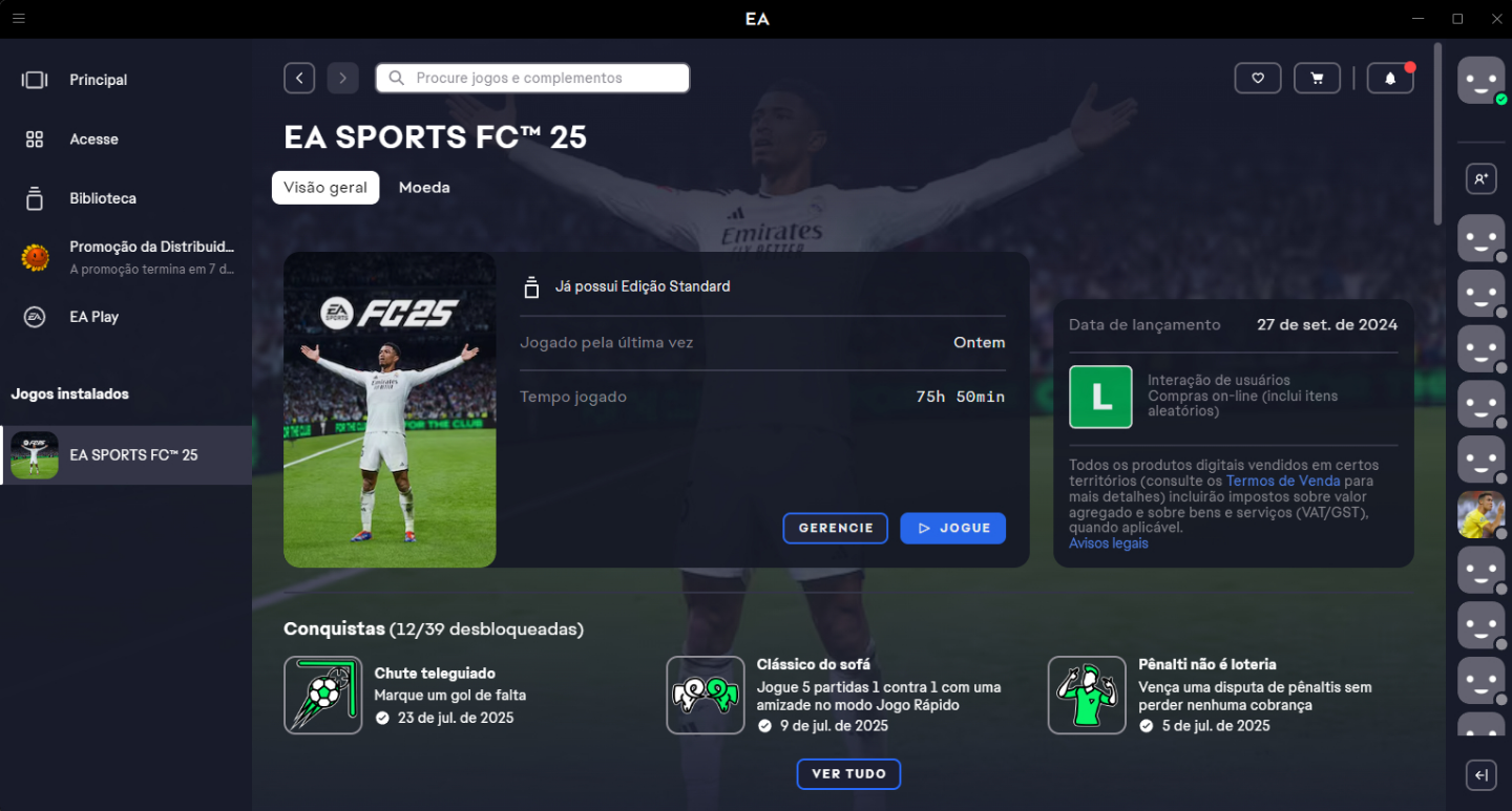 Conta FC 25 Original + Acesso Total + Sem Compartilhamento