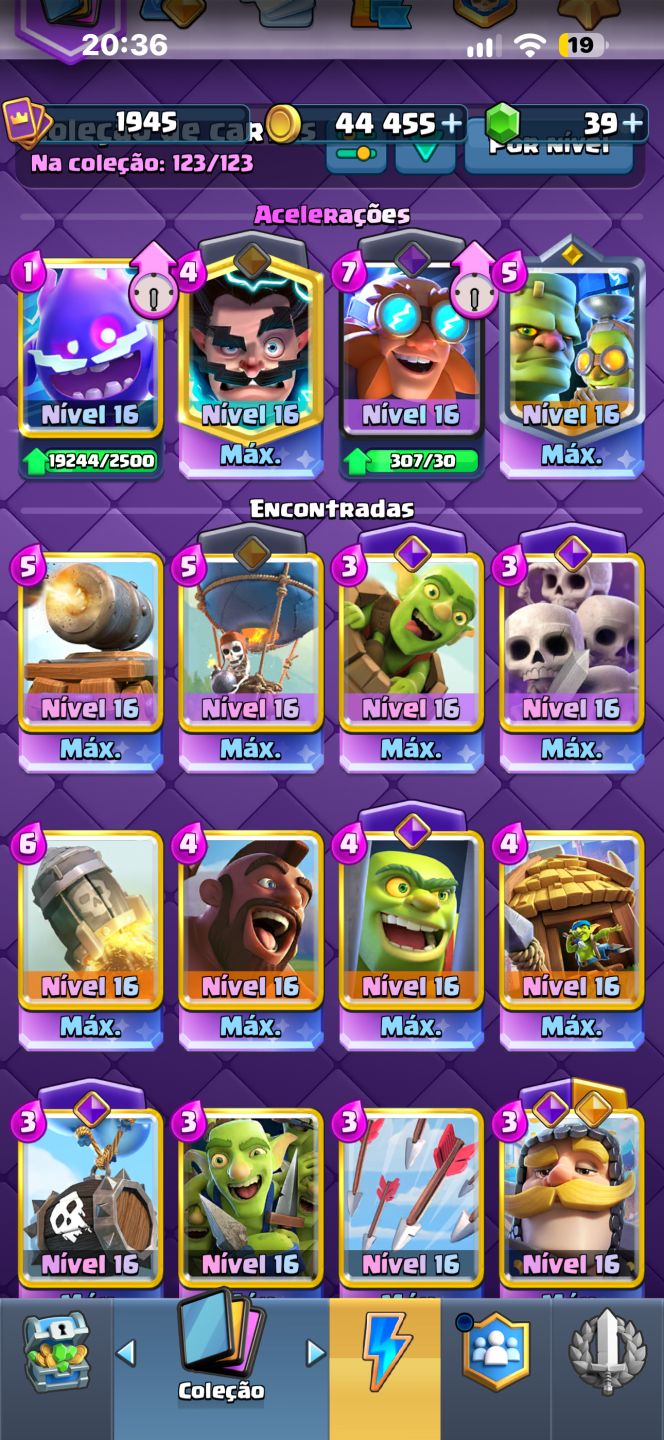 CONTA CLASH ROYALE ENDGAME | VÁRIAS CARTAS NÍVEL 16 MÁX. | 32/43 EVOLUÇÕES
