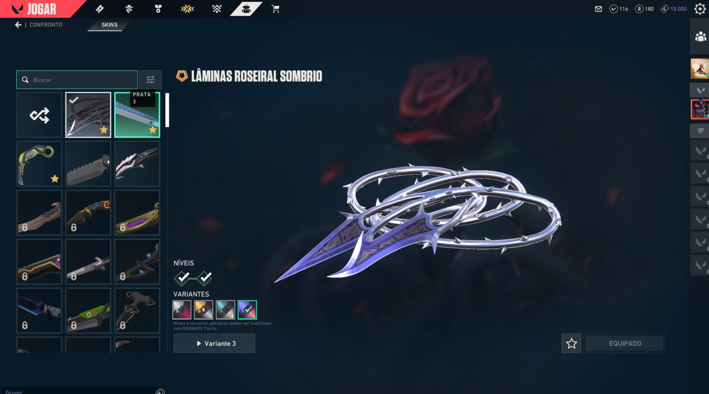 Conta valorant lvl 155 elo prata 3