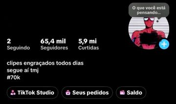 Conta De TikTok Com 65k De Seguidores