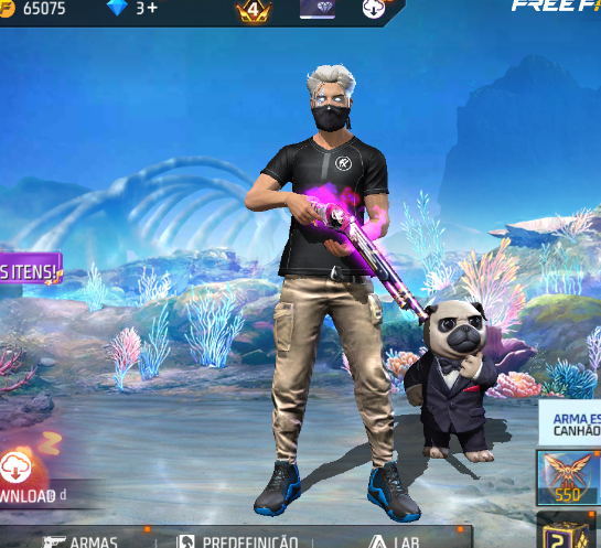CONTA FREE FIRE 300 PEITAS + PASSE DE BRINDE