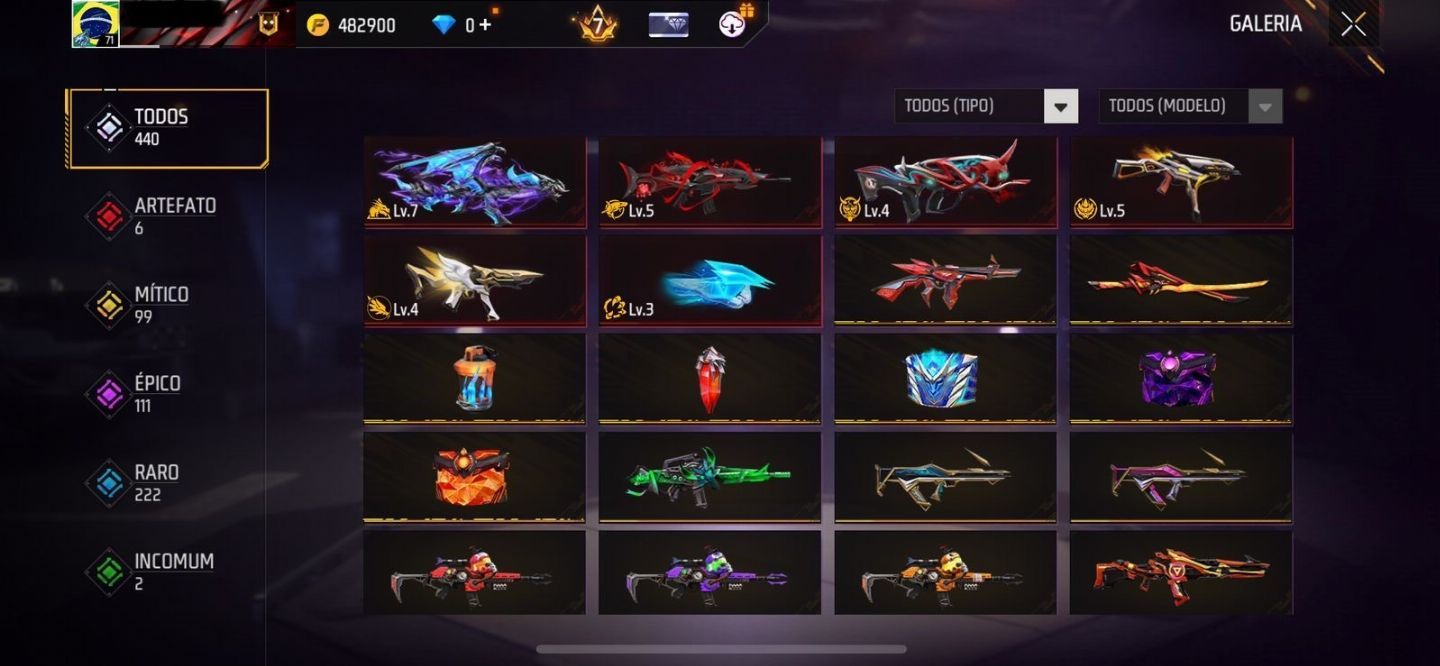 CONTA SUPER RARA POSSUI 3 ANGELICAIS, VARIAS ARMAS EVOLUTIVAS E ITENS RAROS!!