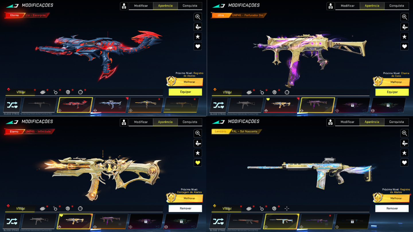 CONTA BLOOD STRIKE COM VARIAS SKINS 1 EVO 11 ETERNAS E 31 ULTRAS