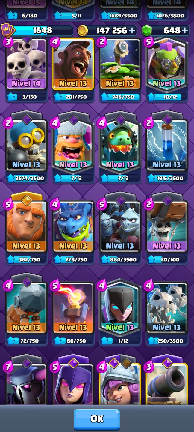 Conta Clash Royale 14.000 troféus+ cartas nvl 16