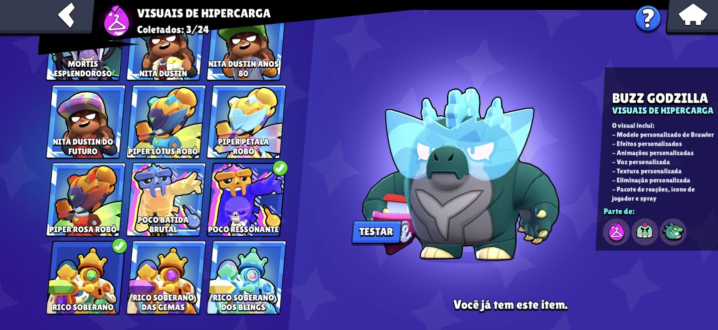 CONTA DUPLA BRAWL STARS (107/108) + CLASH ROYALE (ARENA 24)-FULL ACESSO|MESMO ID