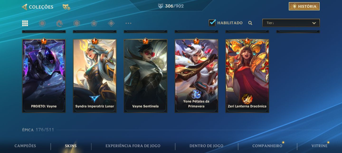 Conta ex monarca +300 Skins incluindo Jinx de 1k
