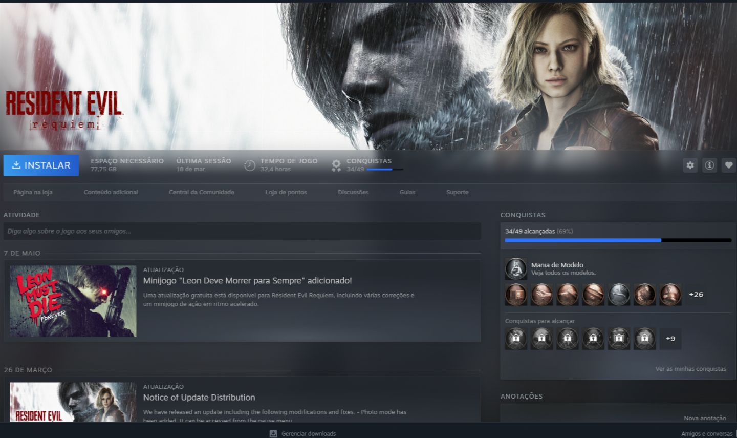 Conta Steam com RESIDENT EVIL REQUIEM E CS2 PRIME