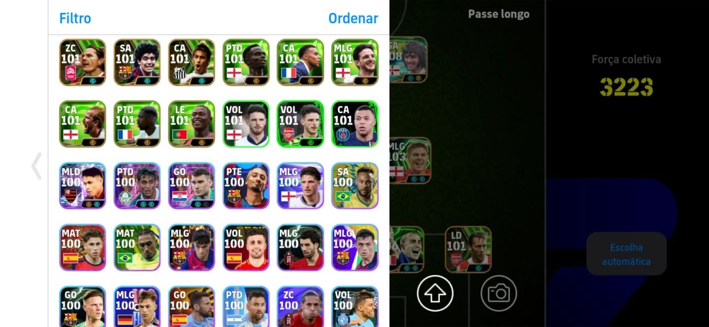 Conta Efootball Força 3240 com Best, Ronaldinho, Bellingham, Hazard, Pelé Etc