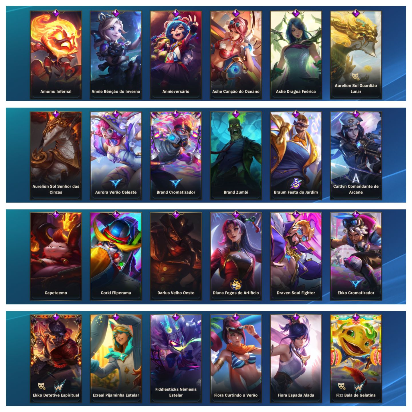 CONTA RECHEADA DE SKINS MITICAS!!! (FULL YASUO)
