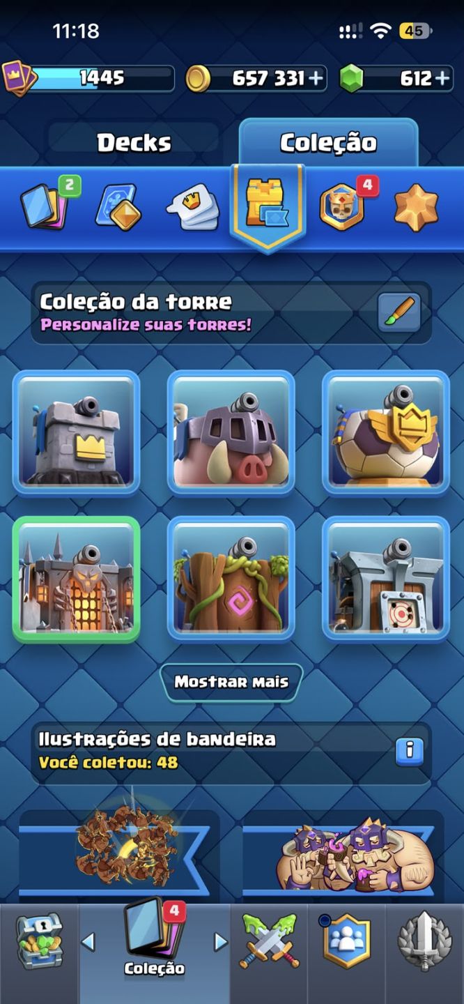 CLASH ROYALE | 8.157 TROFÉUS | 122/123 CARTAS | MESTRE I | 612 GEMAS