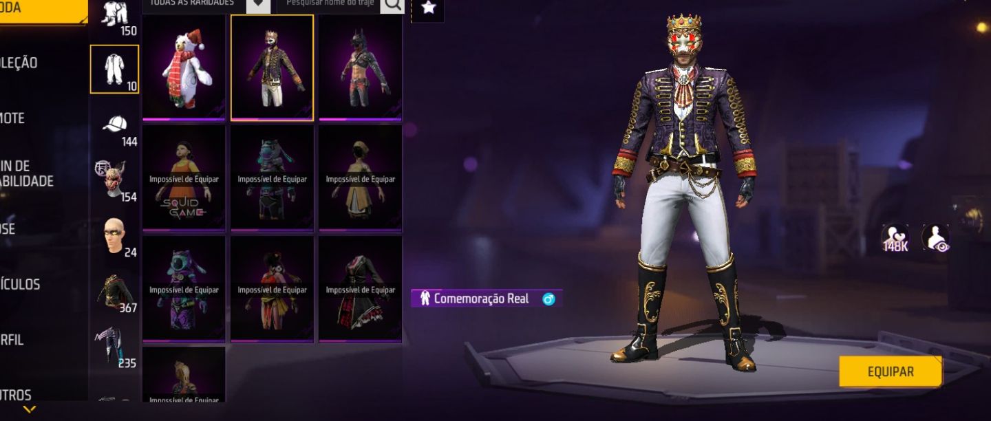 CONTA DE FF COM 1,2,3,4 PASSES COMPLETOS LEVEL 69 TEM 4 ANGELICAL E ETC