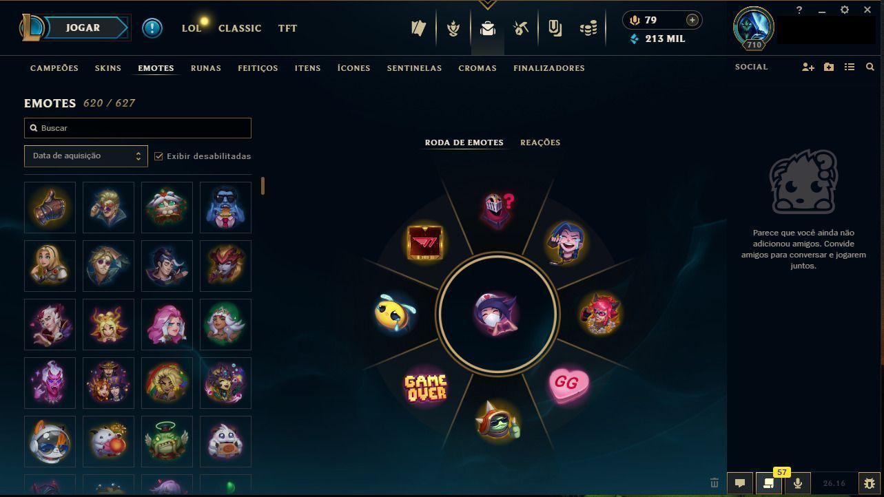 CONTA LEAGUE OF LEGENDS ESMERALDA II 1850 SKINS