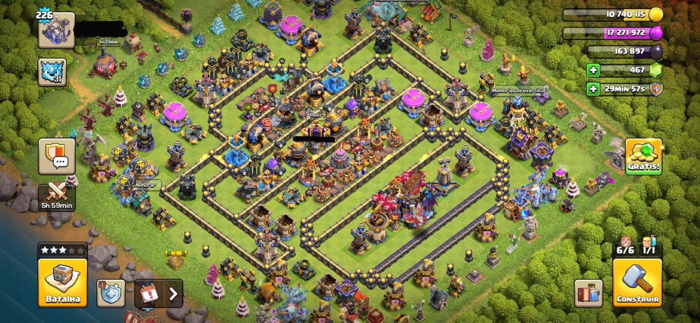 Conta Clash of Clans CV18 semi full + 27 Skins